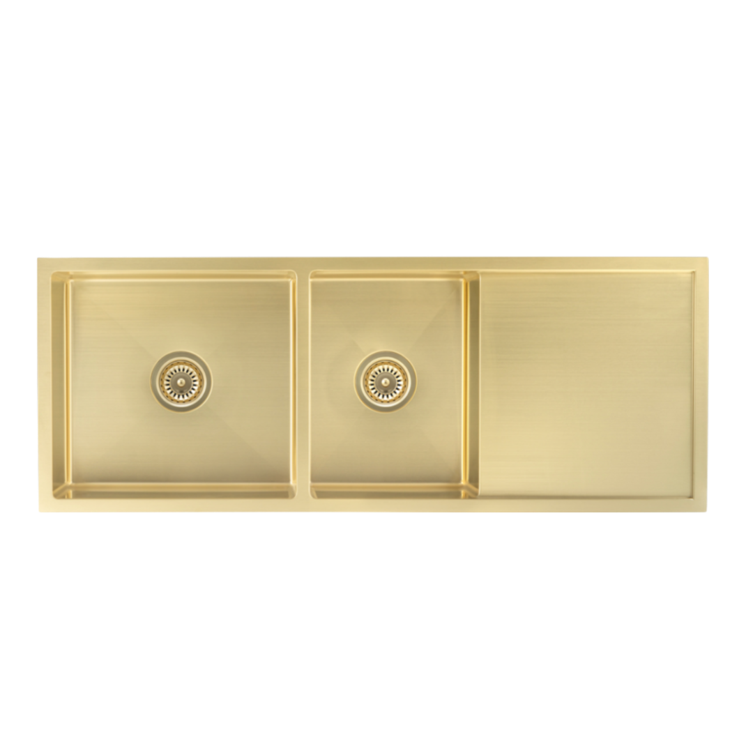 Aspen Double Sink - Brushed Brass