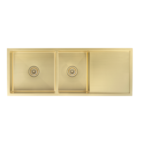 Aspen Double Sink - Brushed Brass